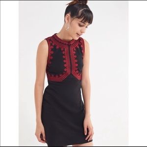 Urban Outfitters Black Dress with Red Embroidery